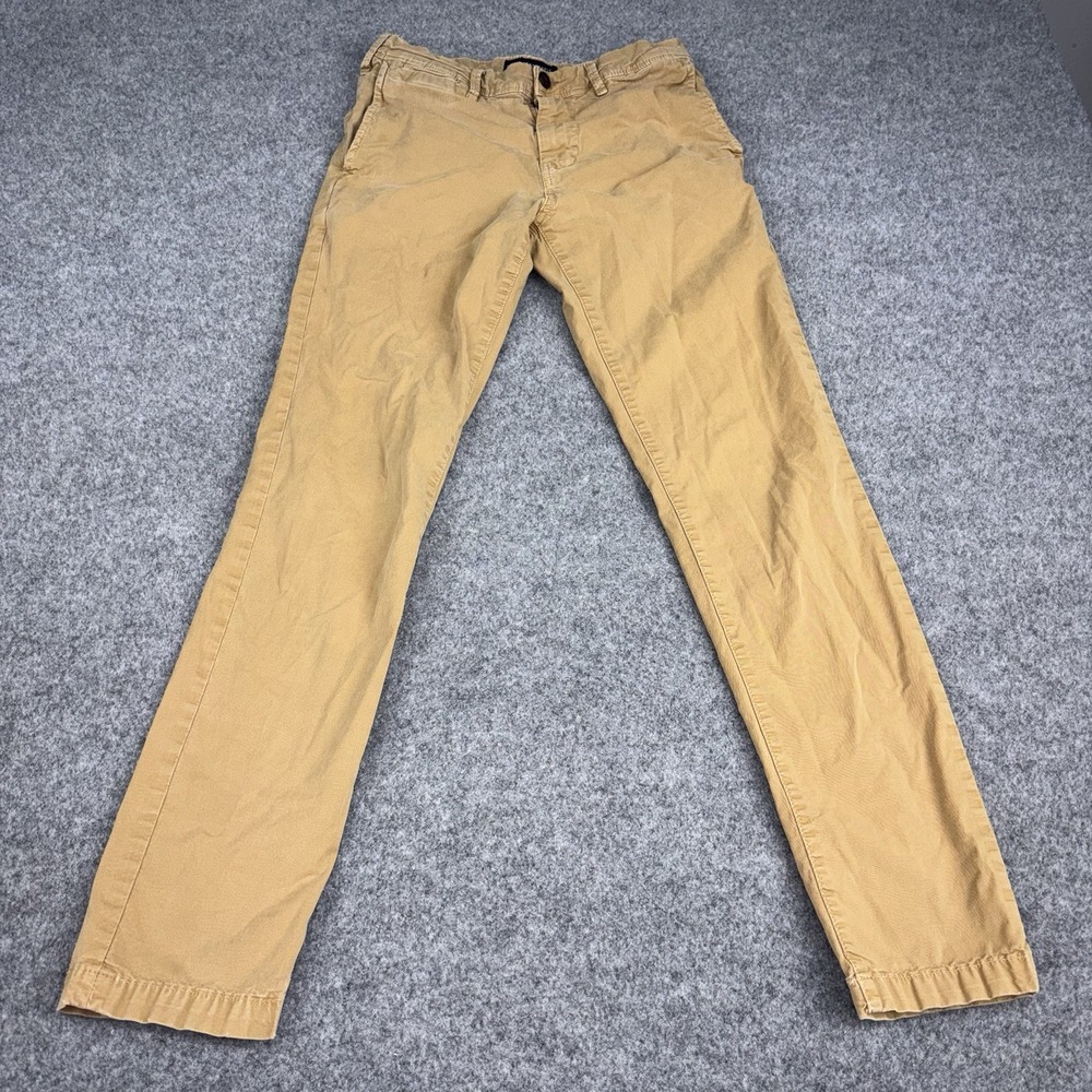 American Eagle Pants Mens 28x32 (Fits 28x30) Chino Khaki Slim Fit Pockets Casual